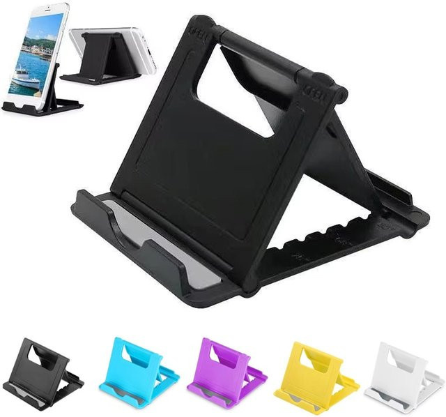 Universeller faltbarer Handy-Ständer und verstellbare Tablet-Halterung für iPhone, iPad, Xiaomi und Huawei in Blau - Bild 1
