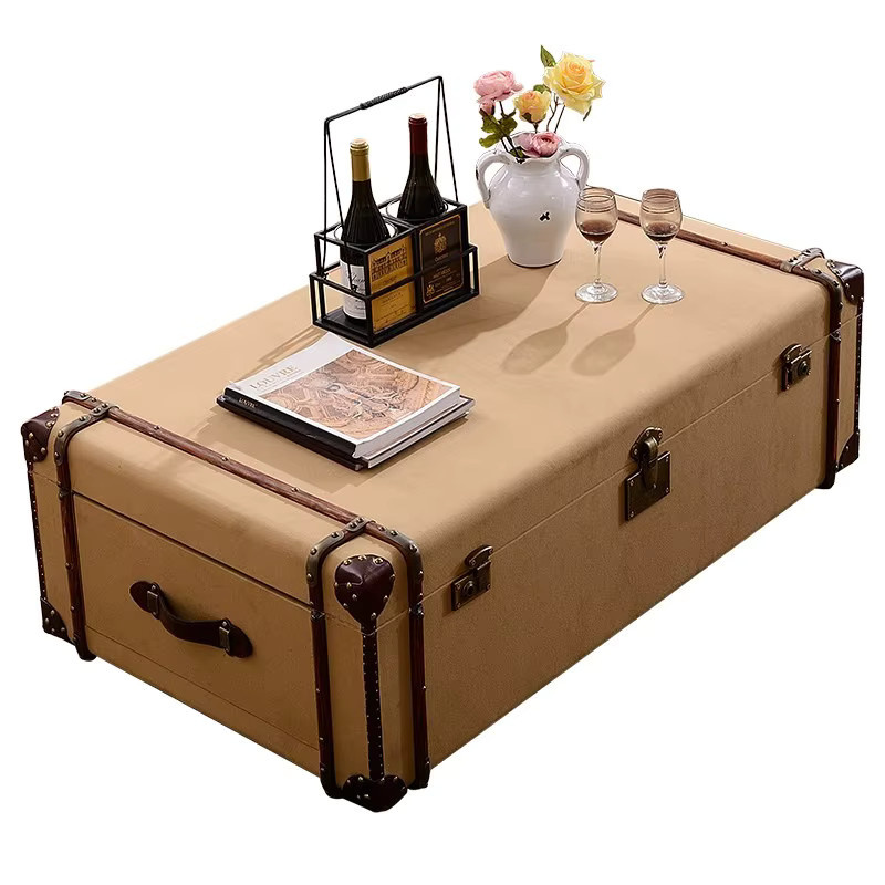 OVOZI Moderner Couchtisch in Beige mit Aufbewahrungsmöglichkeit für dein Wohnzimmer - Bild 4