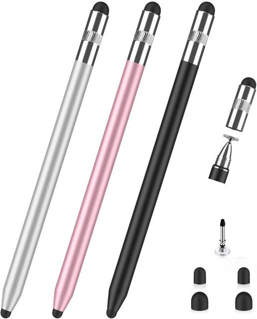 Professioneller 3-in-1 Stylus-Stift aus Aluminium, hochempfindlicher universeller kapazitiver Touchscreen-Stift ohne Bluetooth für geschmeidige Schreibfunktionen - Bild 1