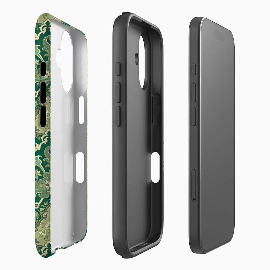 Potdemiel Handyhülle mit grünem Persischem Teppichmuster für iPhone 17 16 15 14 13 Pro Max Plus, robuste Magnet-Hülle - Bild 2
