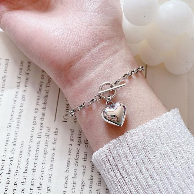 Allbestart Armband, 925 Silber, Liebesherz Charm, Damen, 19,5 cm - Bild 1