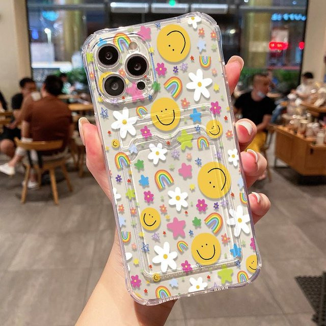 Kartenhalter Smile Handyhülle von Yiran für iPhone Modelle in Schwarz - Bild 1