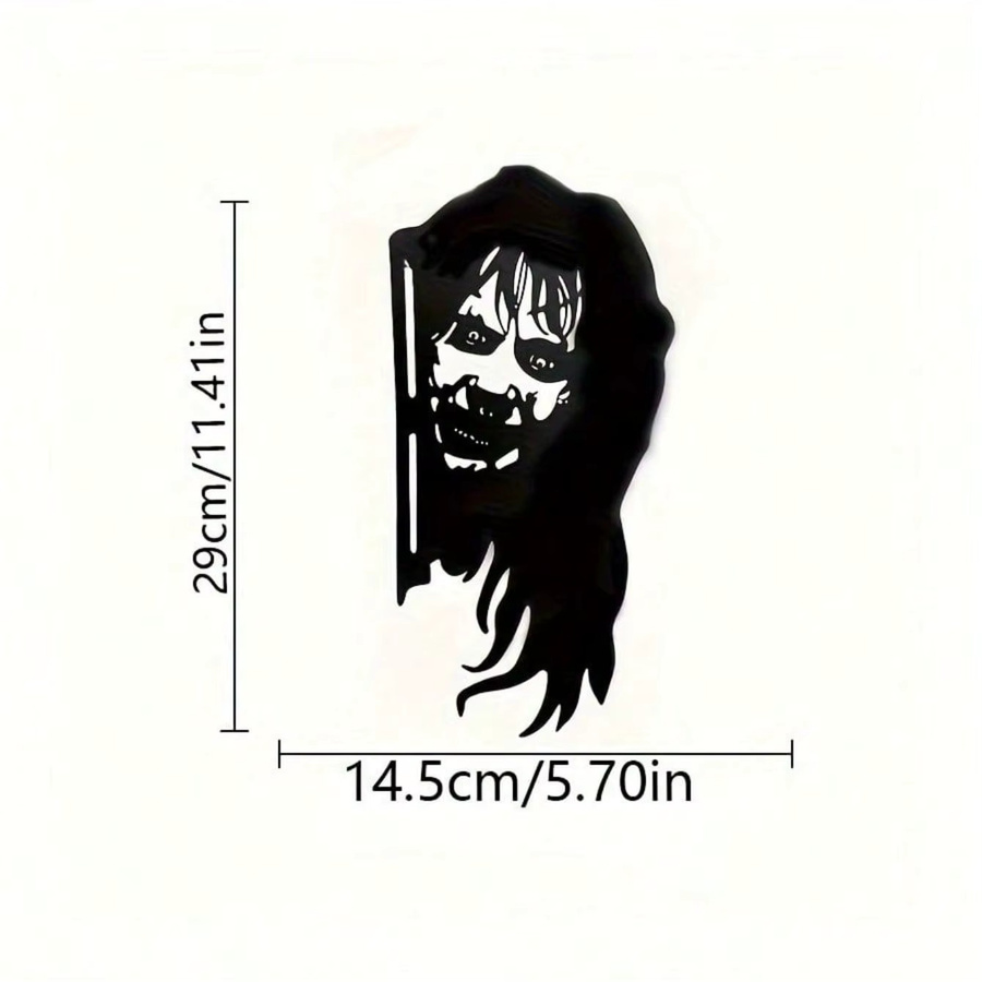 CIFBUY Gotische Hexe Metall-Wandkunst in Schwarz als gruselige Hängedekoration für Außenbereich und Zuhause - Bild 2