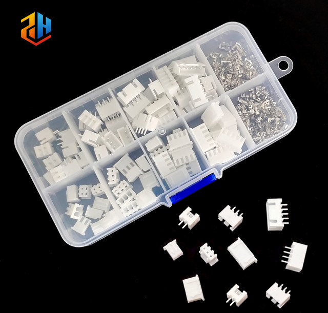 JST XH 2,54mm Steckverbinder-Set mit 230 Stück in Weiß: 2/3/4/5-polige Gehäuse, Anschlüsse und Stiftleisten für deine DIY-Elektronik - Bild 1