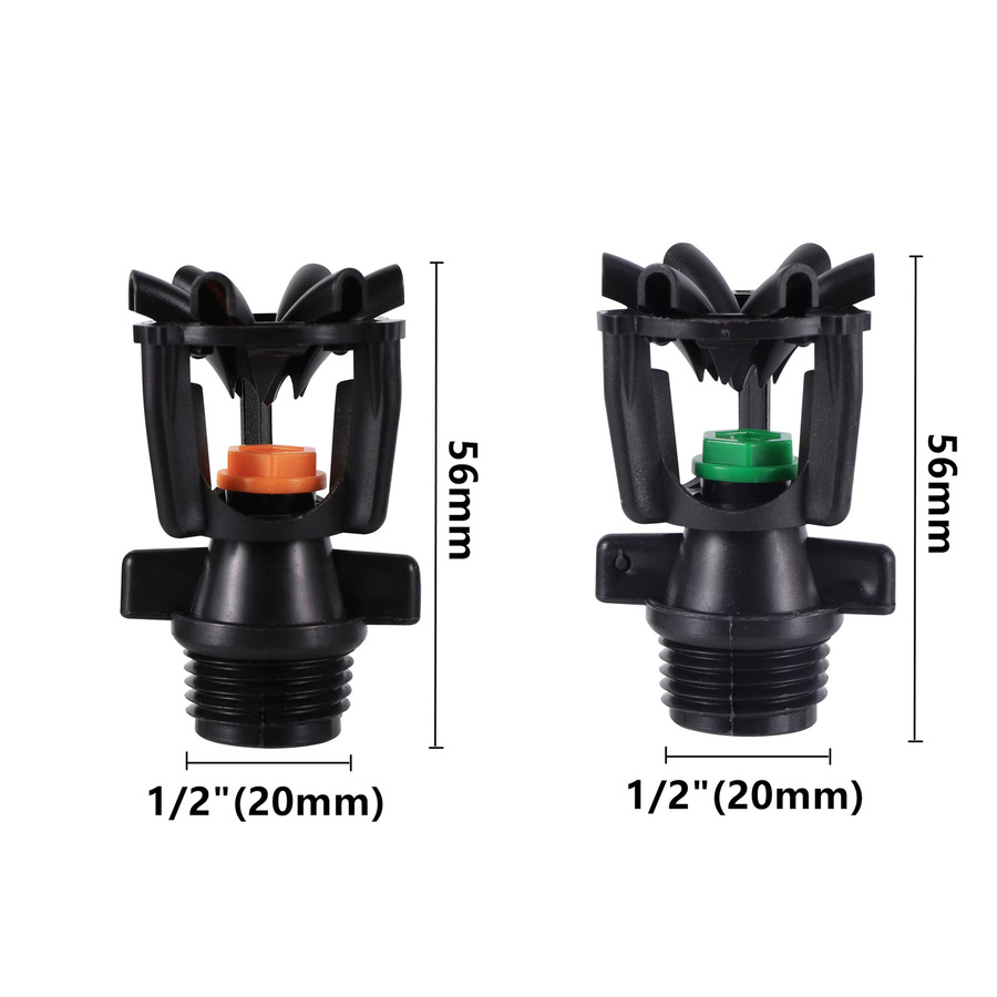 Adhere To Fly Rotierender Gartensprinkler mit 360-Grad-Bewässerung und 1/2 Zoll Außengewinde in Schwarz - Bild 2