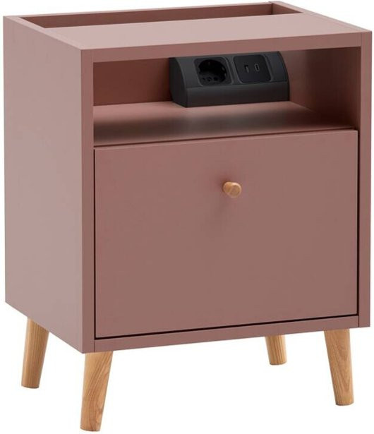 Schildmeyer Nachttisch Bjarne in Mauve aus Eiche Massiv, B/H/T: 40,2 x 50,1 x 32,7 cm - Bild 1