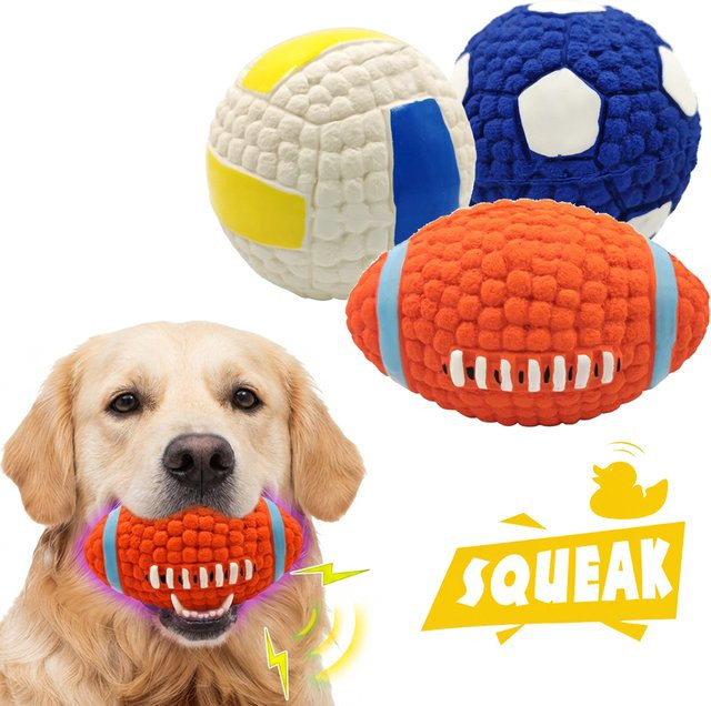 Holapet Quietschende Hundespielbälle, 3er-Set, Kauspielzeug - Bild 1