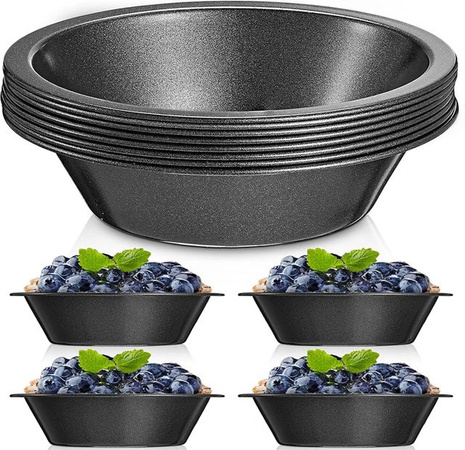 Venlohome 4-teiliges Antihaft-Backset aus Karbonstahl in Schwarz, runde Tortenformen und Eierkuchenformen, Durchmesser: 12,7 cm (5 Zoll)