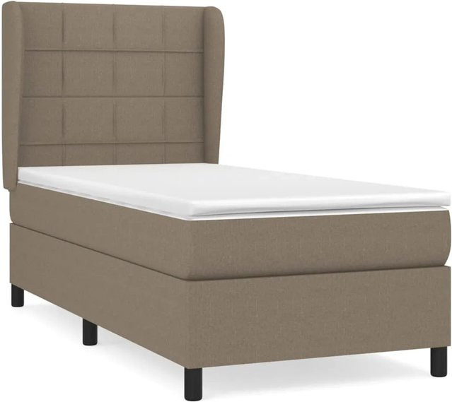 vidaXL Boxspringbett mit Matratze Hybrid-System in Taupe, B/T: 80 x 200 cm - Bild 1