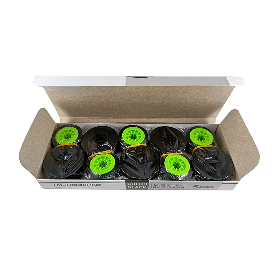 5er Pack Letatwin LM-IR300B Etikettenband Schwarz für thermische Beschriftungsmaschinen LM-370E LM-380A LM-380E LM-390A - Bild 2