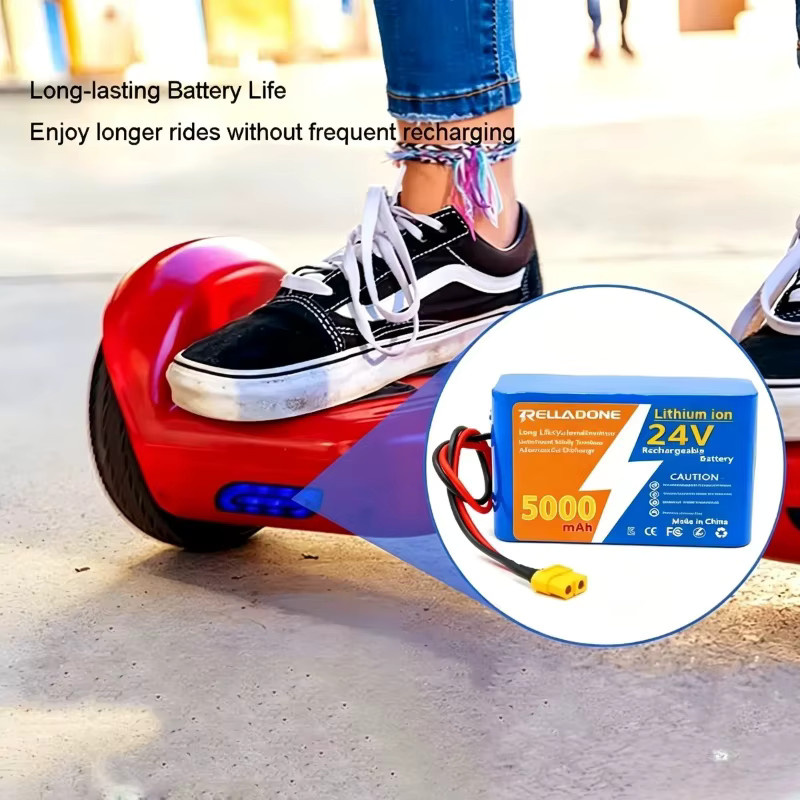 Aleaivy Lithium-Ionen-Akku 24 V 5000 mAh mit 18650 Zellen und Überladeschutz in Blau - Bild 4