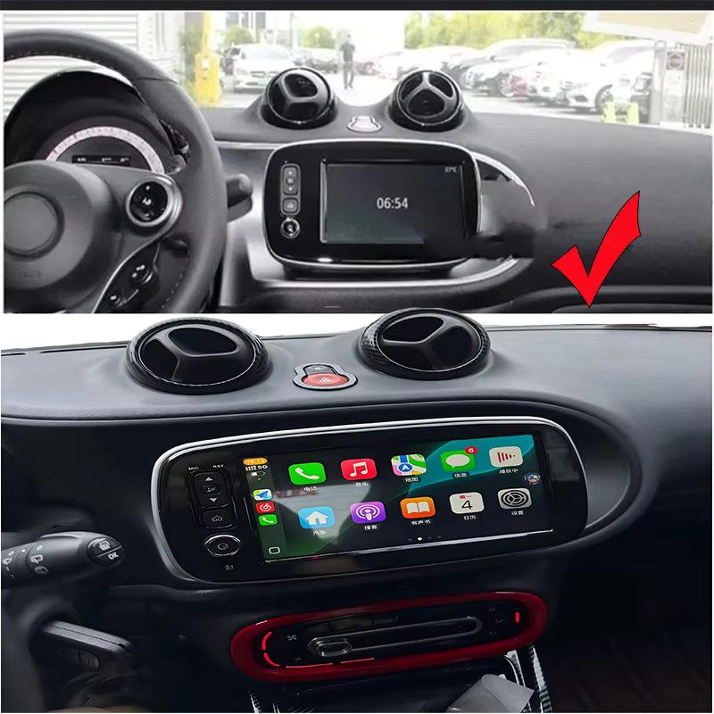 YaYp Multimedia Navigation GPS Autoradio mit 8 Zoll Bildschirm für Benz Smart 453 Fortwo 2014-2020 mit Android Auto und Carplay in Schwarz - Bild 5