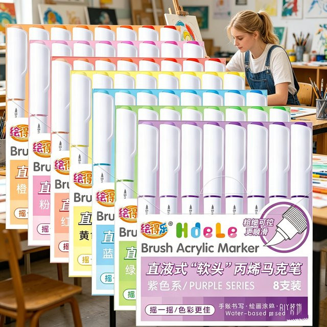Premium Acrylmarker-Set mit 120 Stück, Permanentmarker in Mehrfarben für DIY-Kunst auf Leinwand, Stein, Glas und Keramik - Bild 1