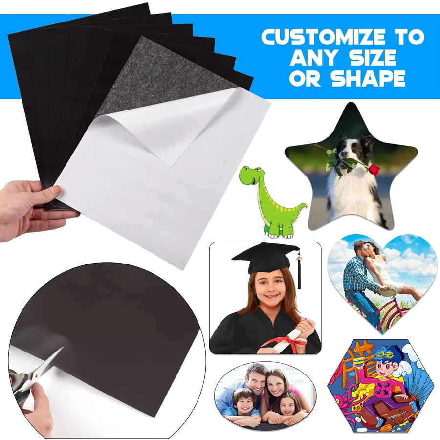 U-POLEMAG Flexible Magnetische Papierbögen A4 mit Klebstoff für DIY-Aufkleber und Bastelprojekte - Bild 6