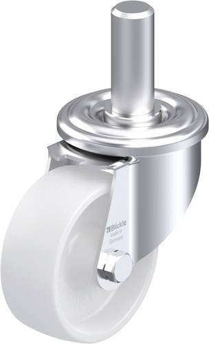 Blickle LEZ-PO 80G Stahlblech-Lenkrolle aus verzinktem Stahl mit Kunststoffrad, Durchmesser: 80 mm, Tragfähigkeit: 150 kg, Farbe: Weiß - Bild 1