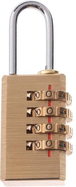 Binchi Gardens Mini-Zahlenschloss aus Messing mit 4-stelliger Code-Kombination in Gold - Bild 1