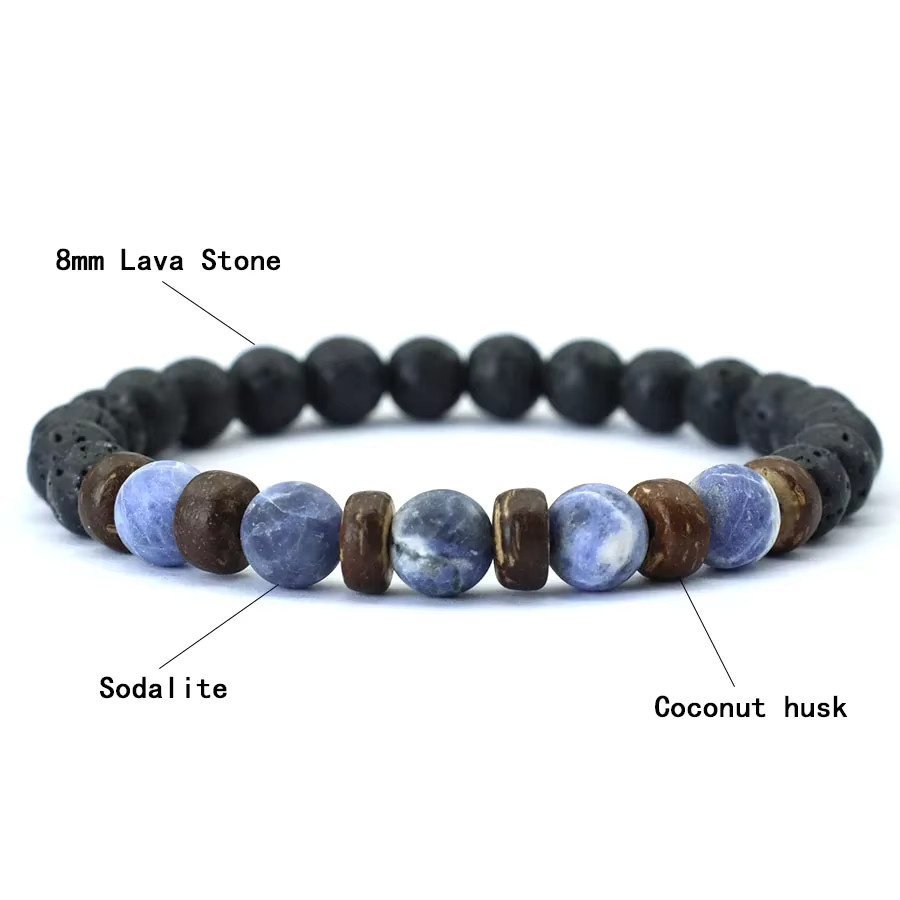 Armband Noter, Holz, Perlen, Herren - Bild 2