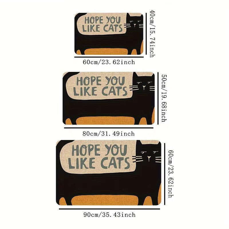 VIKAMA Cartoon Fußmatte Schwarze Katze Weiche Willkommensmatte für Wohnzimmer und Schlafzimmer - Bild 5