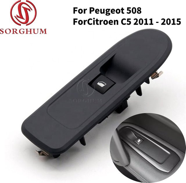 Fensterheberschalter Beifahrerseite Rechts für Peugeot 508 208 308 2008 408 und Citroen C5, Farbe: Schwarz, Marke: SORGHUM - Bild 1