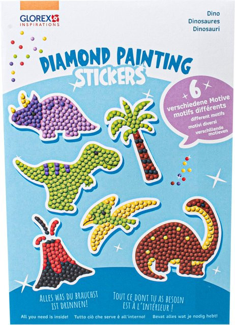 Glorex Diamond Painting Sticker Dino Bastelset Bunt / Mehrfarbig - Bild 1