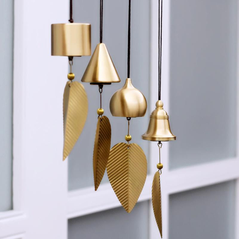 Yiran Furniture Windspiel aus Kupfer in Gold für Zuhause und Balkon - Bild 2