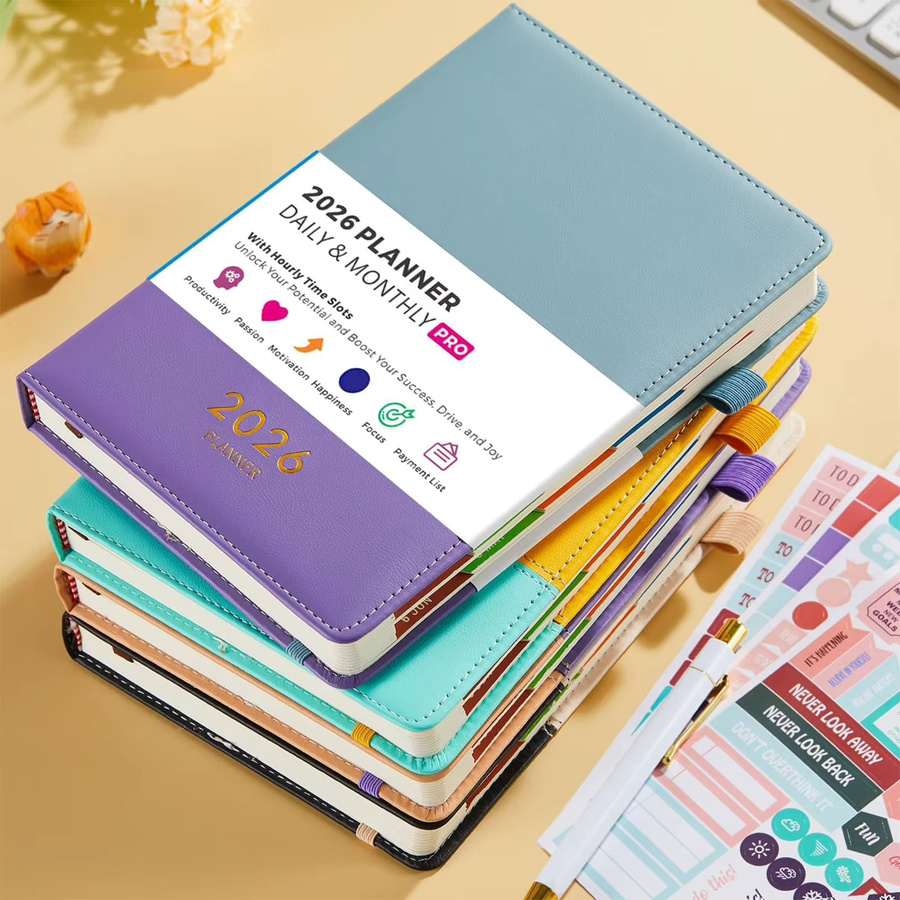 A5 Planer-Notizbuch 2026 mit Hardcover für deine jährliche, monatliche und wöchentliche Planung in Schule und Büro - Bild 2