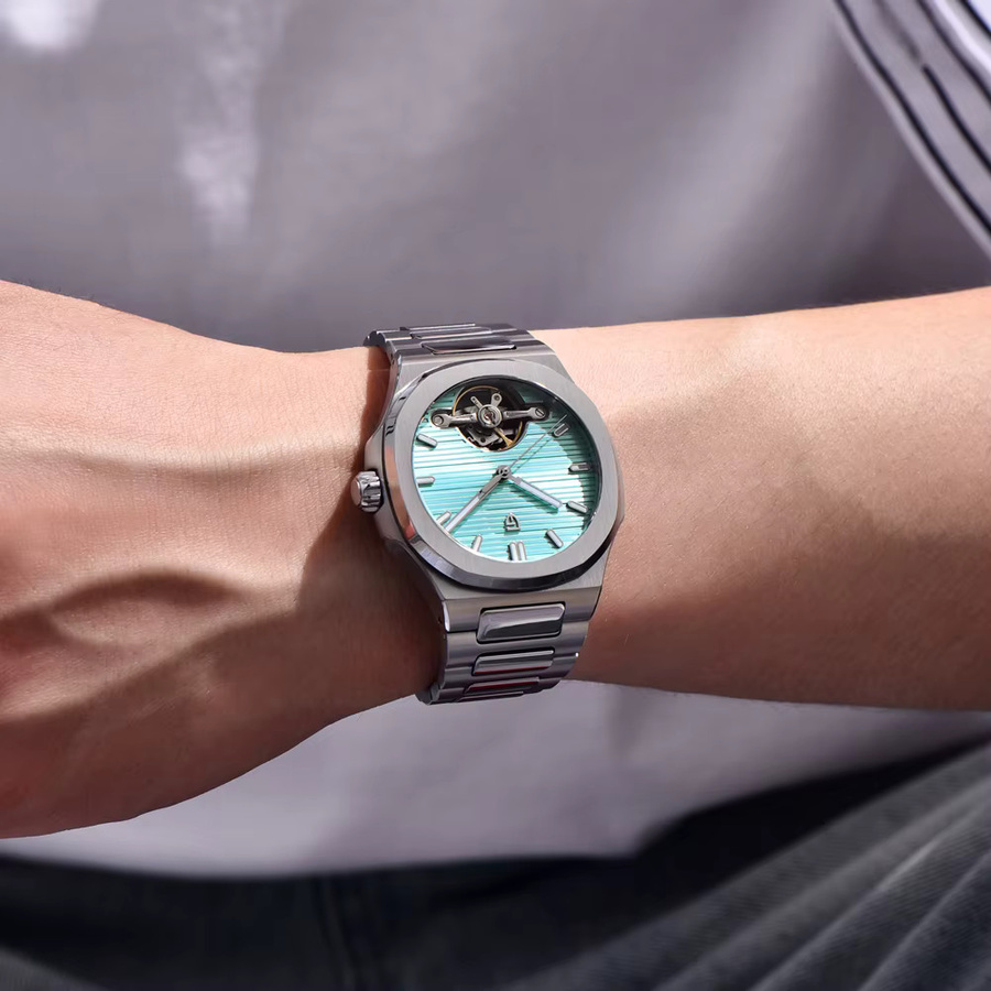 PAGANI Automatik-Armbanduhr Edelstahl, Blau, Saphirglas, Herren - Bild 2
