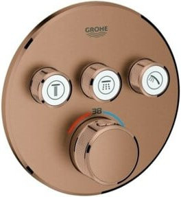 Grohe Grohtherm Smartcontrol w suns Fertigset Duschthermostat in Rosegold mit 3 Absperrventilen und Safety Stop - Bild 1