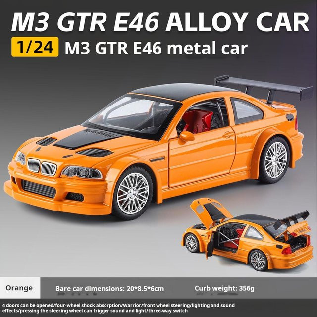 Linyi toy car M3 Gtr E46 Limited Edition Rennwagen Modell, 1:24, ab 3 Jahren - Bild 1
