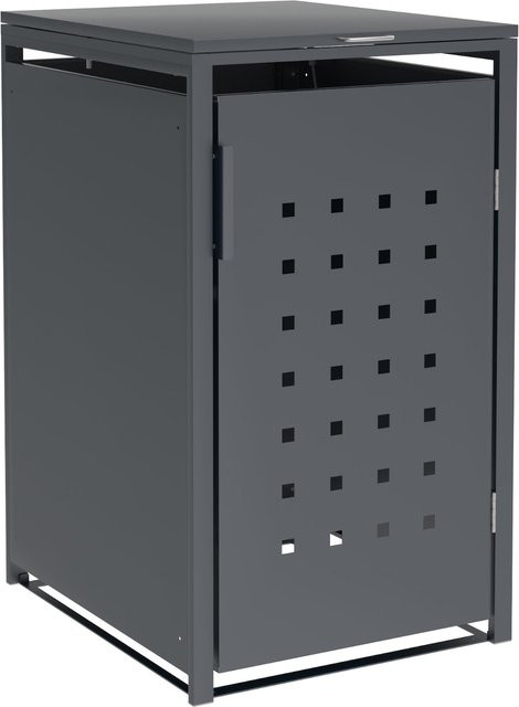 DEGAMO Mülltonnenbox TRIER aus Stahl für 120 und 240 Liter Tonnen, Farbe Anthrazit, B/T/H: 68 x 80 x 116 cm - Bild 1