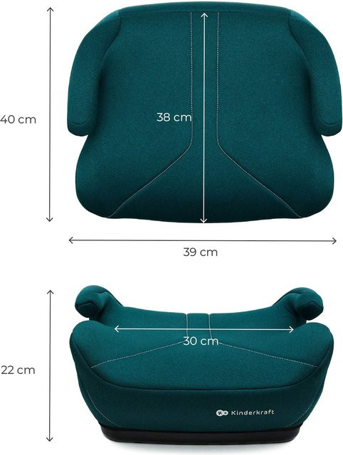 Kinderkraft Sitzerhöhung I-BOOST 2 mit Rückenlehne in Petrol/Grün für Kinder von 100 bis 150 cm Körpergröße nach i-Size Standard - Bild 1