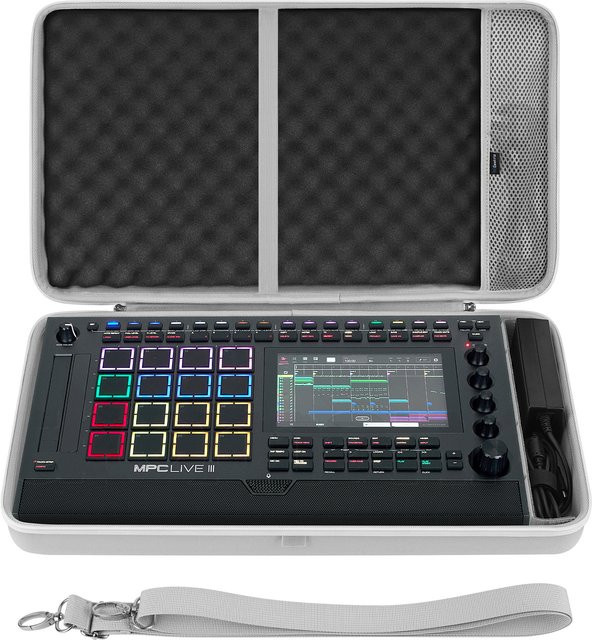 Geekria Audio-Interface-Tragetasche für Akai Professional MPC Live 3, graue Reisetasche mit EVA-Hartschale - Bild 1
