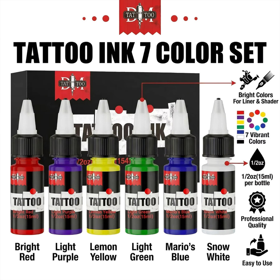 DMTATTOO Tattoo-Tinte, 15 ml, 7 Farben, Unisex - Bild 4