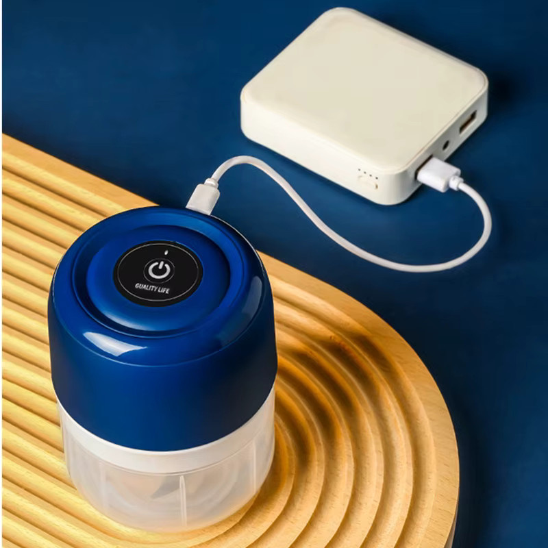 JFBONIN Drahtlose elektrische Mini Knoblauchpresse und Fleischwolf in Blau mit 250 ml Fassungsvermögen - Bild 3