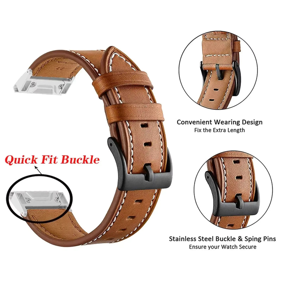 QCTOG Uhrenarmband Leder, 22 26mm, Unisex - Bild 3