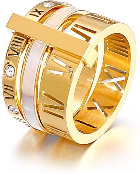 Ring Edelstahl, Bicolor, Kristall, Damen - Bild 1