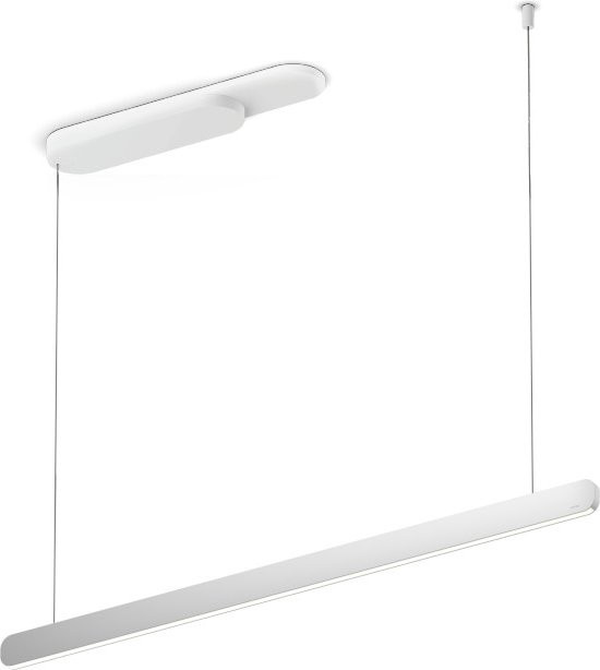 Occhio Mito linear volo 100 up LED-Pendelleuchte in Weiß matt mit silbernem Kopf, dimmbar mit Occhio air Modul und x-tra warm LED (2200K - 3500K) - Bild 1