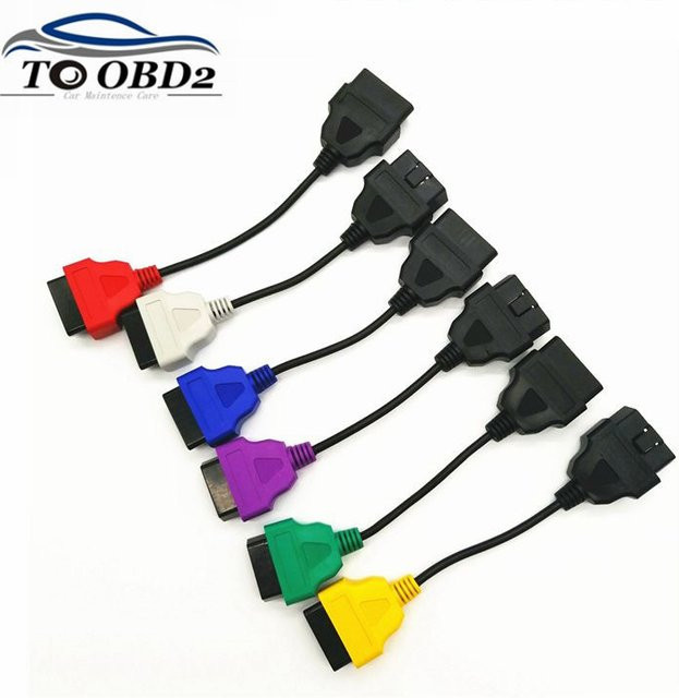 6-Farben OBD2 Diagnose-Adapterkabel für Fiat, Alfa Romeo und Lancia kompatibel mit ECU Scan und MultiECUScan, Multicolor - Bild 1