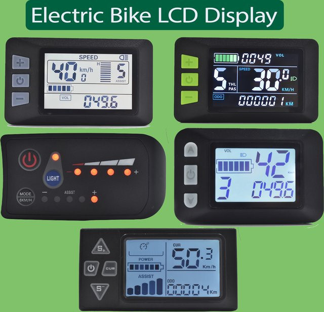 Mcezdy Multifunktionales LCD-Display für Elektrofahrräder mit UART 2, regendichtes Fahrrad-Display als Tachometer und Kilometerzähler in Schwarz - Bild 1