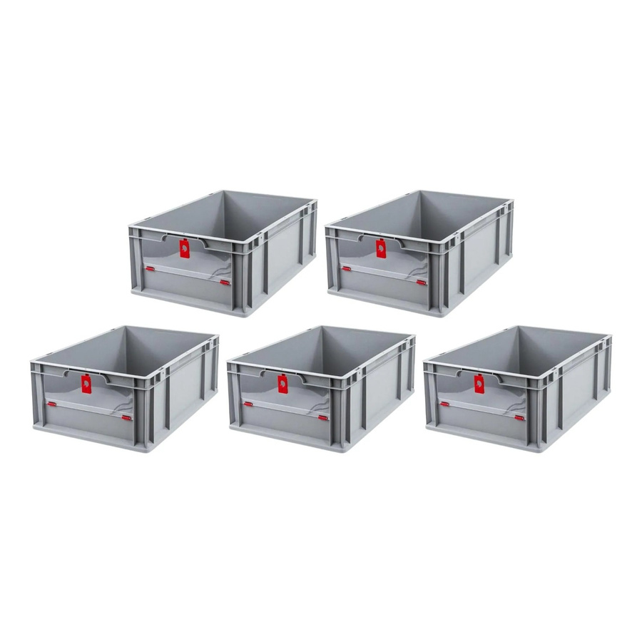 PROREGAL SparSet 5x Eurobox NextGen Insight Cover Eurobehälter Transportbox, Farbe: Rot, H x B x T: 22 x 40 x 60 cm, 44 Liter - Bild 2
