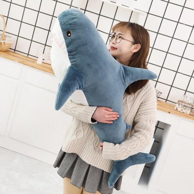 Yiran Health & Beauty Haifischhaut Plüschhai, Puppe, 140cm, Blau - Bild 1