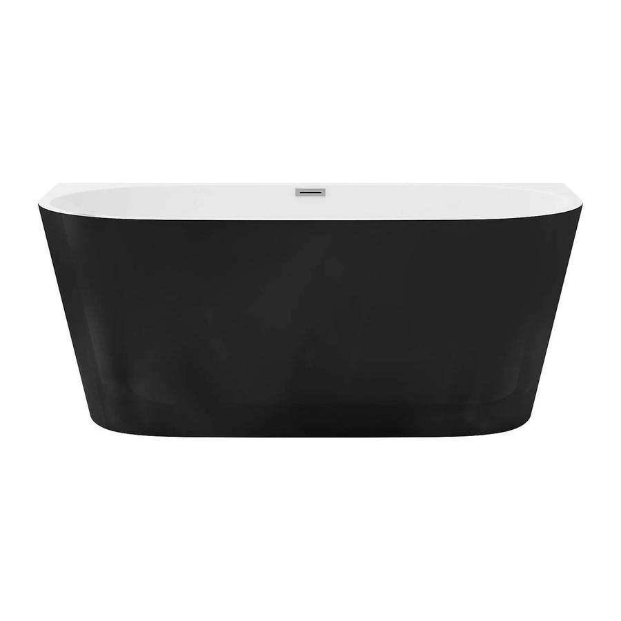 Vente-unique Vorwandbadewanne Divina in Schwarz, Acryl, oval, B/T/H: 130 x 71,5 x 58 cm - Bild 2