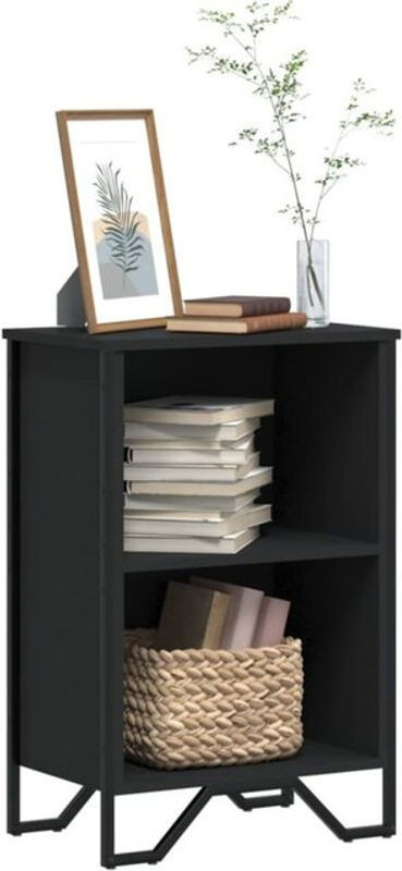 Modernes Bücherregal von Vidaxl aus Holzwerkstoff und Metall in Schwarz, B/T/H: 50 x 31 x 74,5 cm - Bild 1
