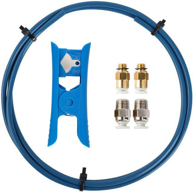 Capricorn XS-Serie PTFE-Bowdenrohr Blau 1 m mit 1,75 mm Durchmesser, 2x PC4-M6 und 2x PC4-M10 Anschlüssen sowie Schneidwerkzeug für Creality Ender 3, 5 und CR-10 3D-Drucker - Bild 1