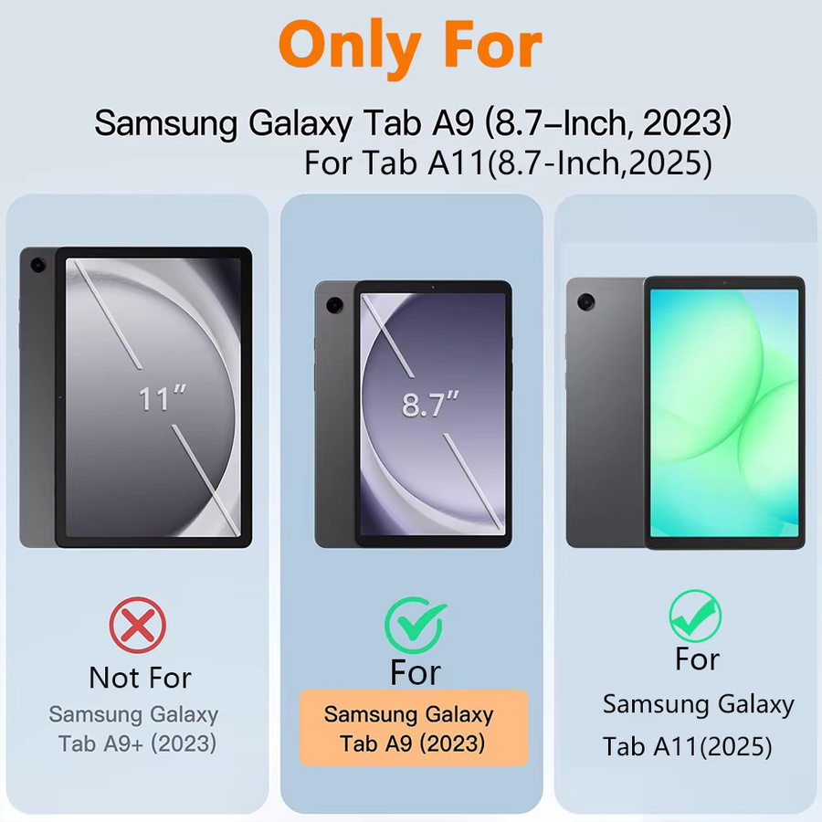 Drehbare Acryl Schutzhülle für Samsung Galaxy Tab A9 / Tab A11 mit Stifthalter und Auto Schlaf-Wach-Funktion, transparent - Bild 2