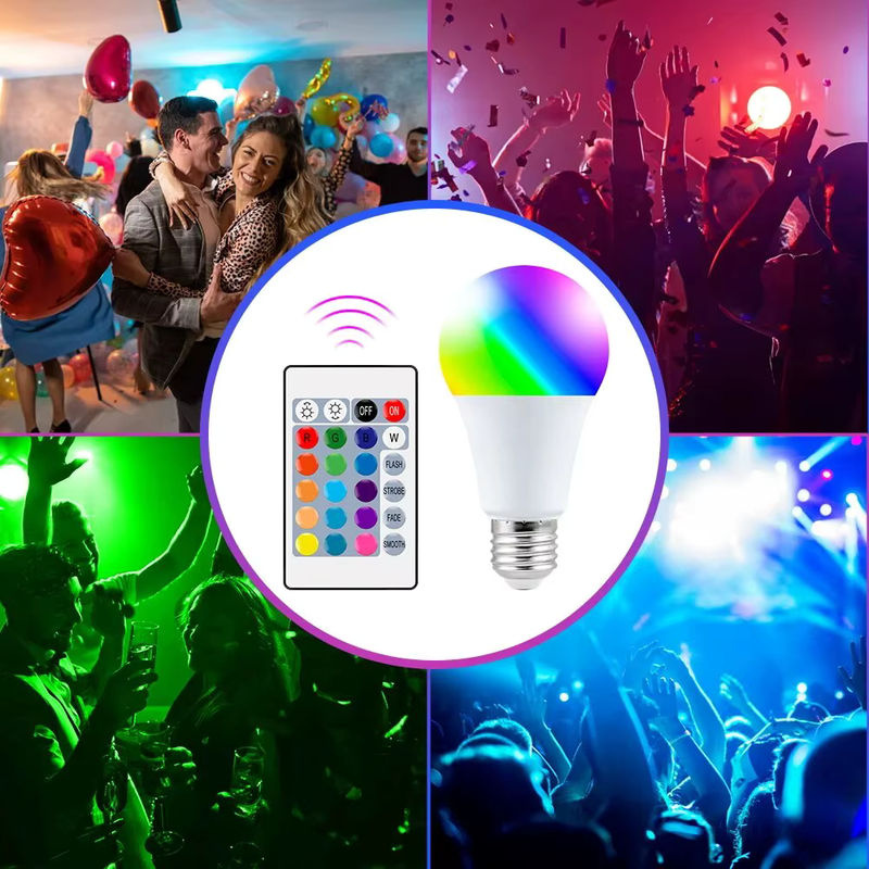 Szaoju RGB LED Glühbirne E27 mit Fernbedienung, dimmbar, Mehrfarbig, Transparent - Bild 3