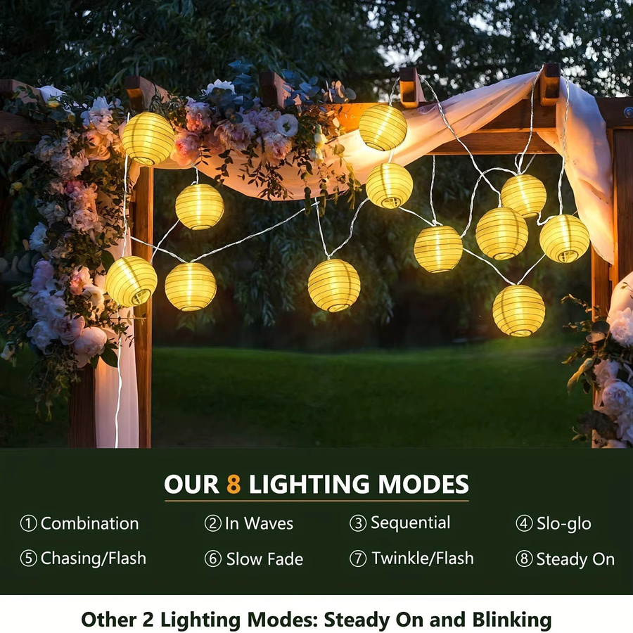 IEEYEEY Solarlaterne-Lichterkette mit LED im Boho-Design, wasserdichte LED-Girlande für die Gartendekoration im Außenbereich - Bild 5