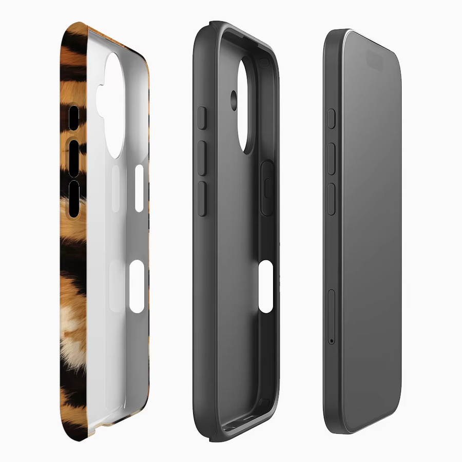 Tiger Print Handyhülle für iPhone 17 16 15 14 13 12 Pro Max Plus mit doppelschichtiger Rückseite in Multicolour - Bild 2
