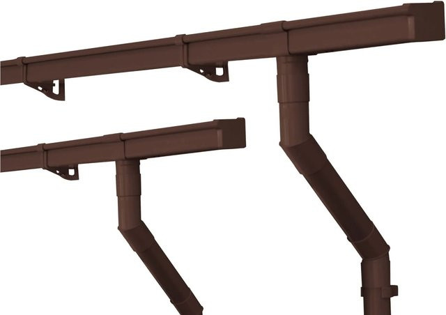 INEFA Kastenrinne Dachrinne Set aus Kunststoff NW68 Dunkelbraun 2m - Bild 1