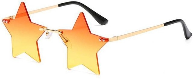 Stern Sonnenbrille, randlos, Sternform, orange, Metall, Damen - Bild 1